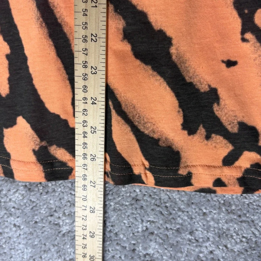 Mighty Fine Mens Orange Black Tie Dye Skeleton Graphic T-Shirt Live Best Life M - Picture 7 of 8